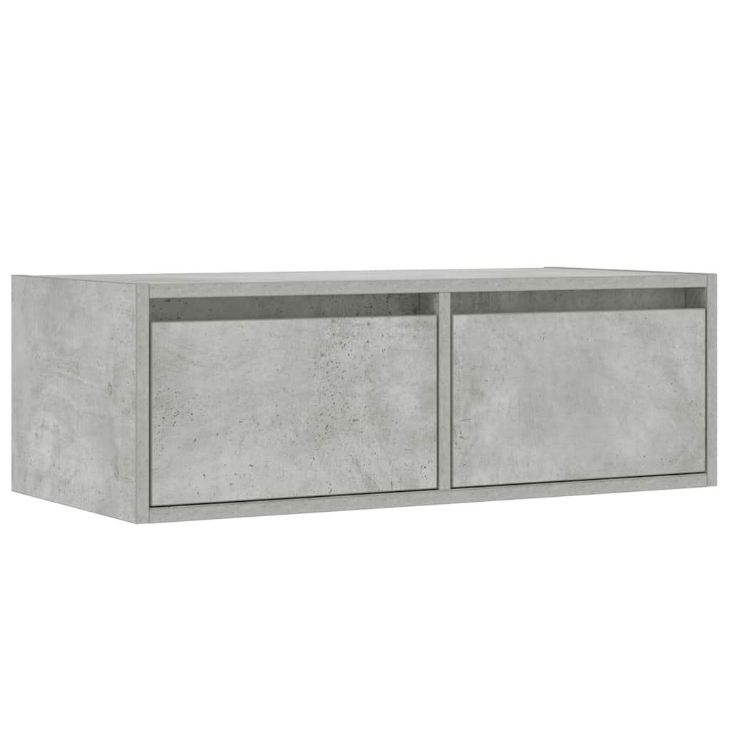 Móvel de TV com luzes LED 75x35,5x25 cm cinzento cimento