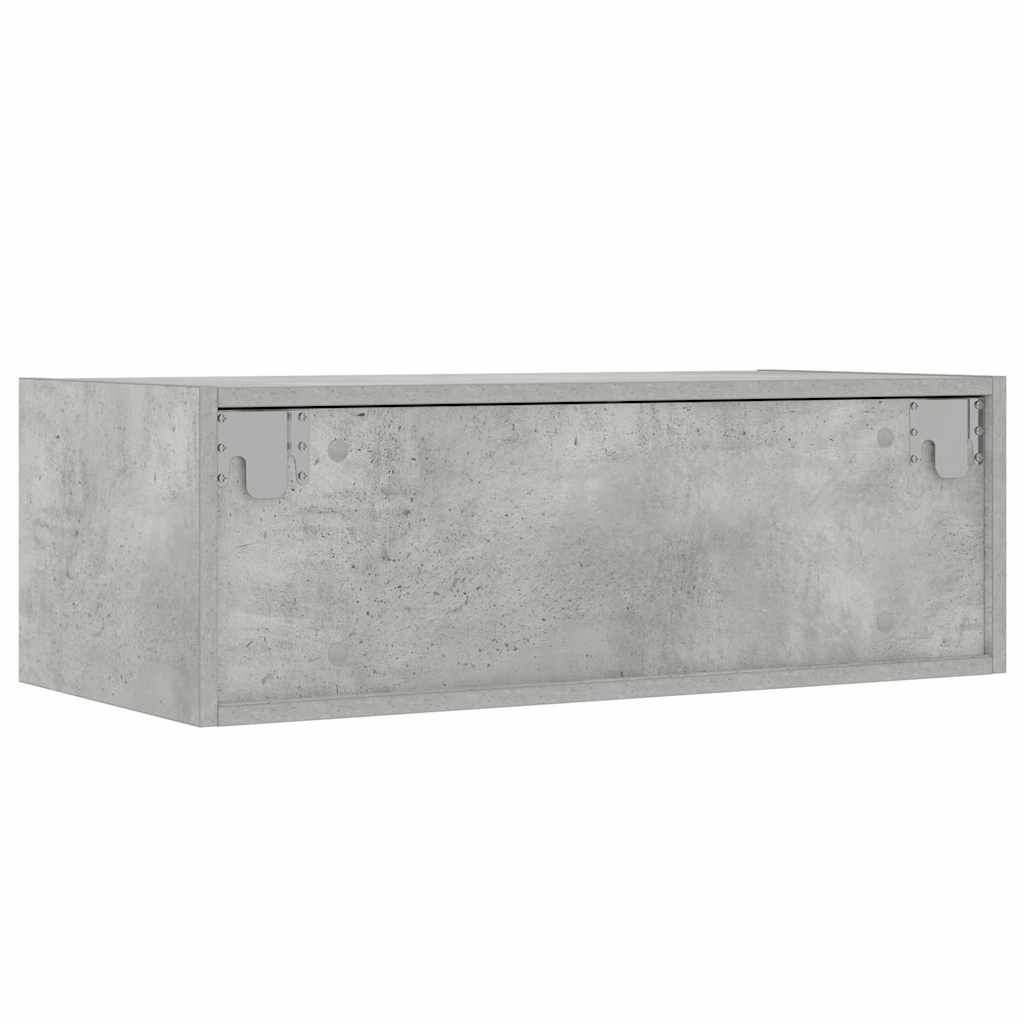 Móvel de TV com luzes LED 75x35,5x25 cm cinzento cimento