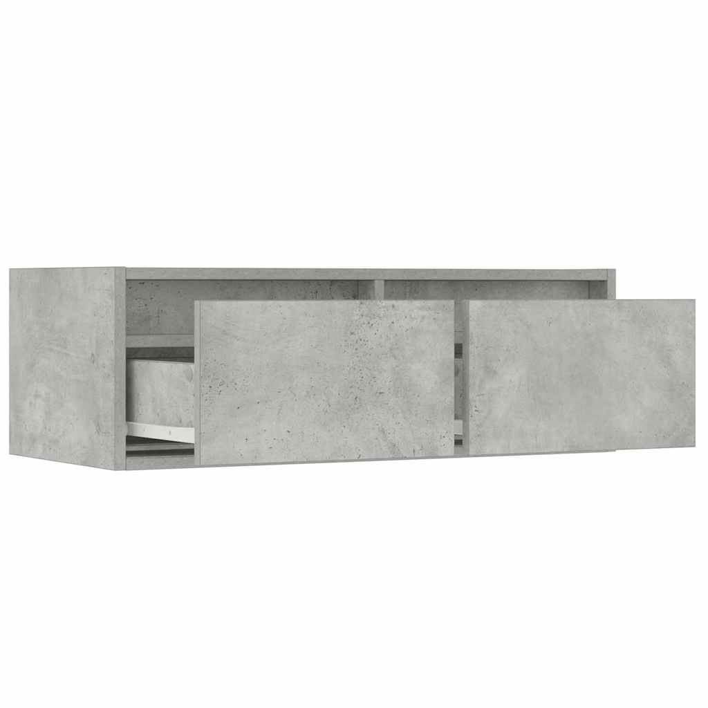 Móvel de TV com luzes LED 75x35,5x25 cm cinzento cimento