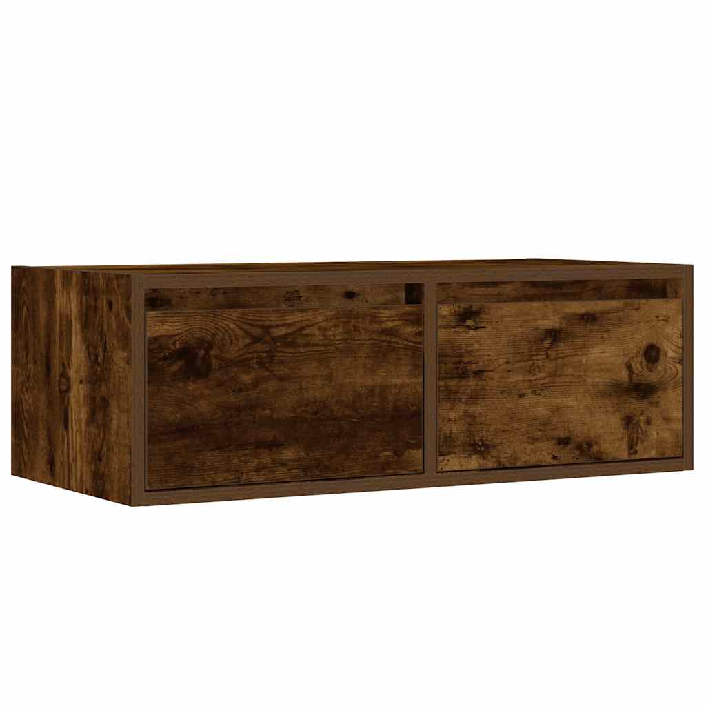 Móvel de TV com luzes LED 75x35,5x25 cm carvalho fumado