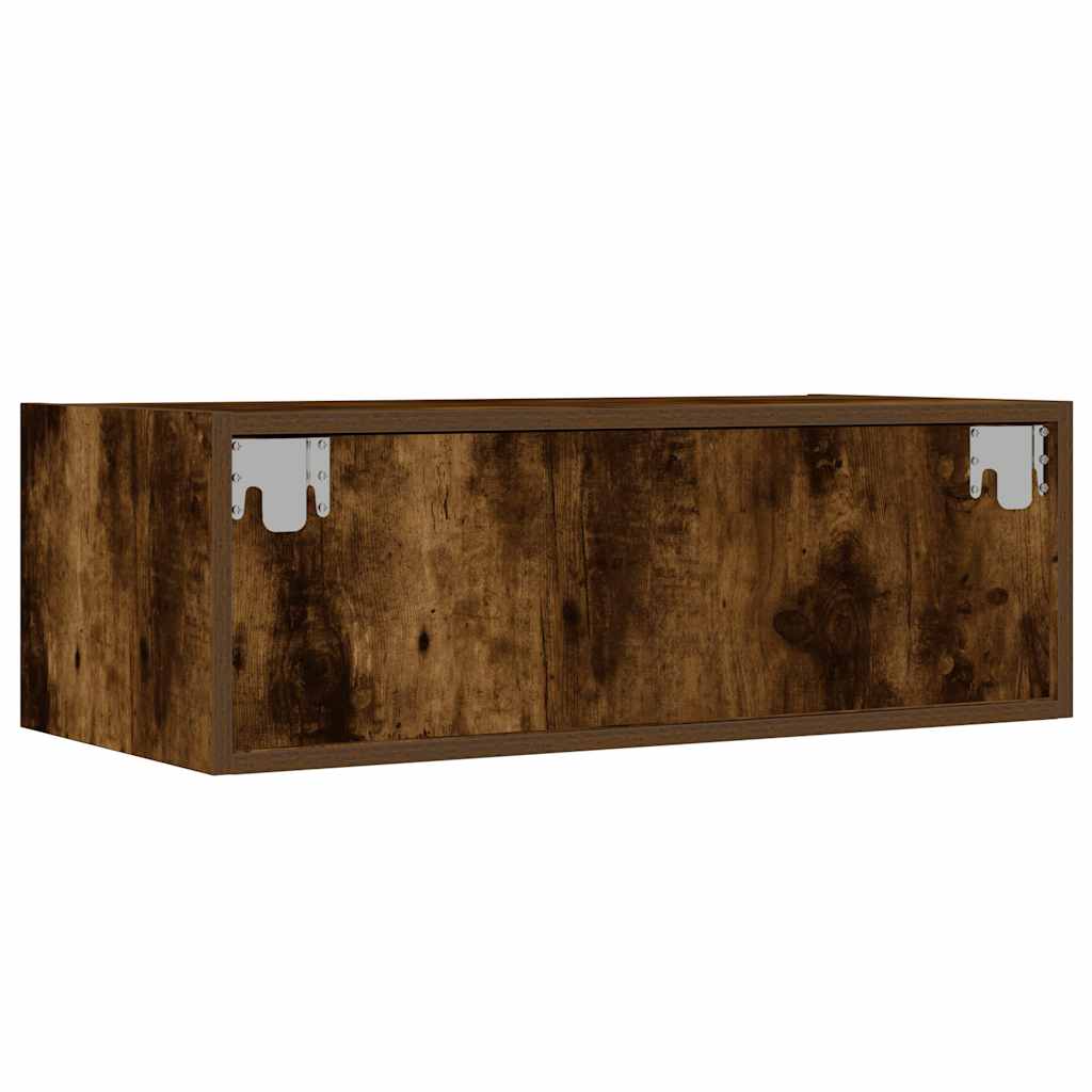 Móvel de TV com luzes LED 75x35,5x25 cm carvalho fumado