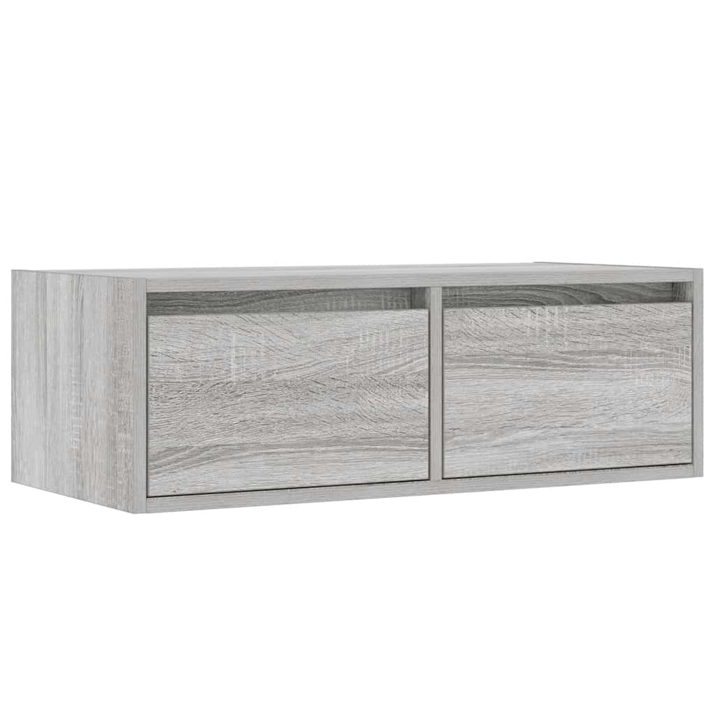 Móvel de TV com luzes LED 75x35,5x25 cm cinzento sonoma
