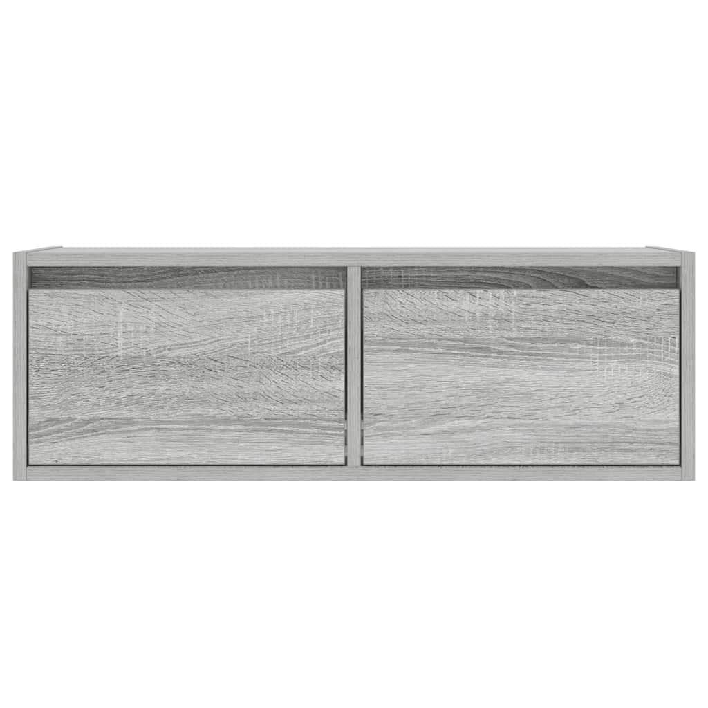 Móvel de TV com luzes LED 75x35,5x25 cm cinzento sonoma
