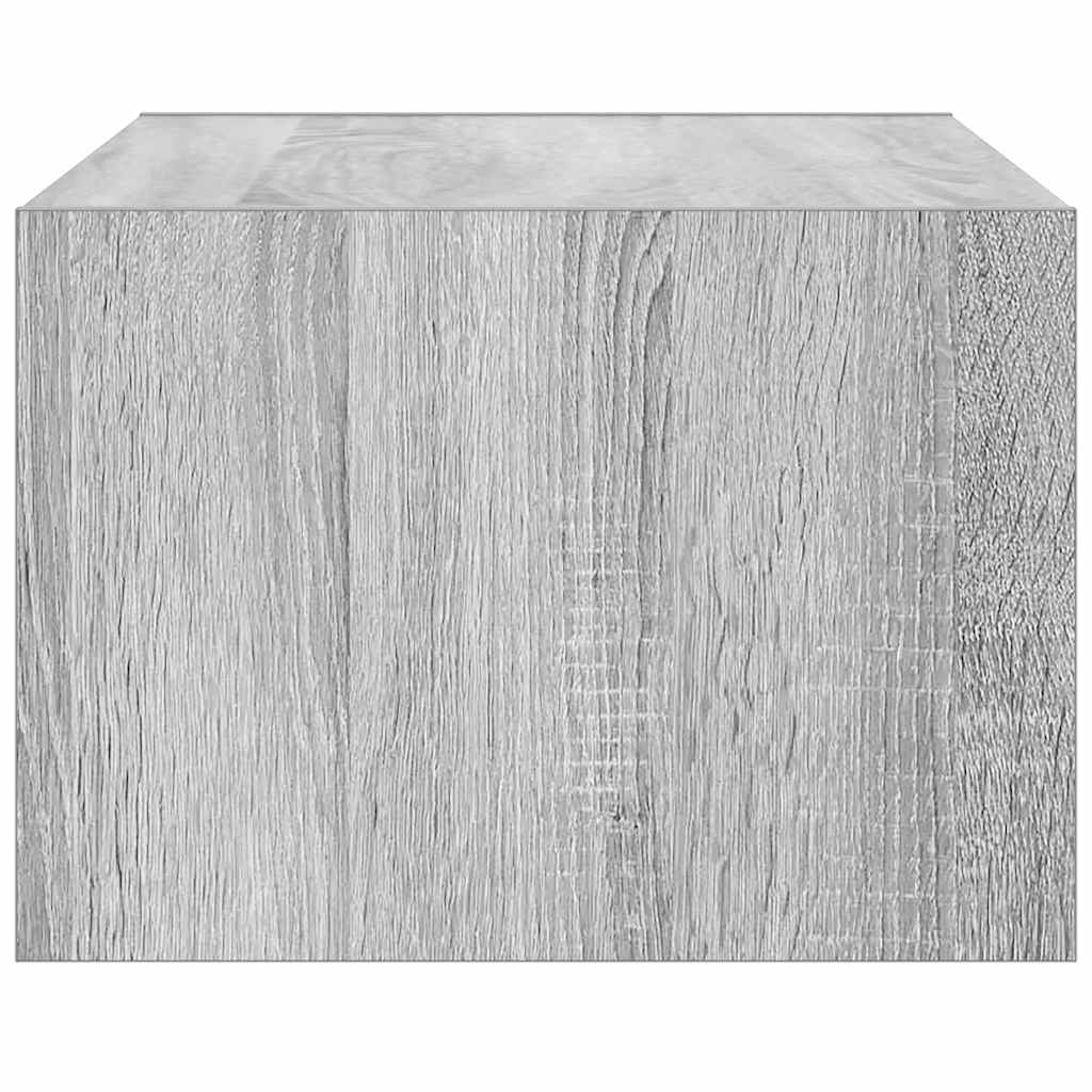 Móvel de TV com luzes LED 75x35,5x25 cm cinzento sonoma