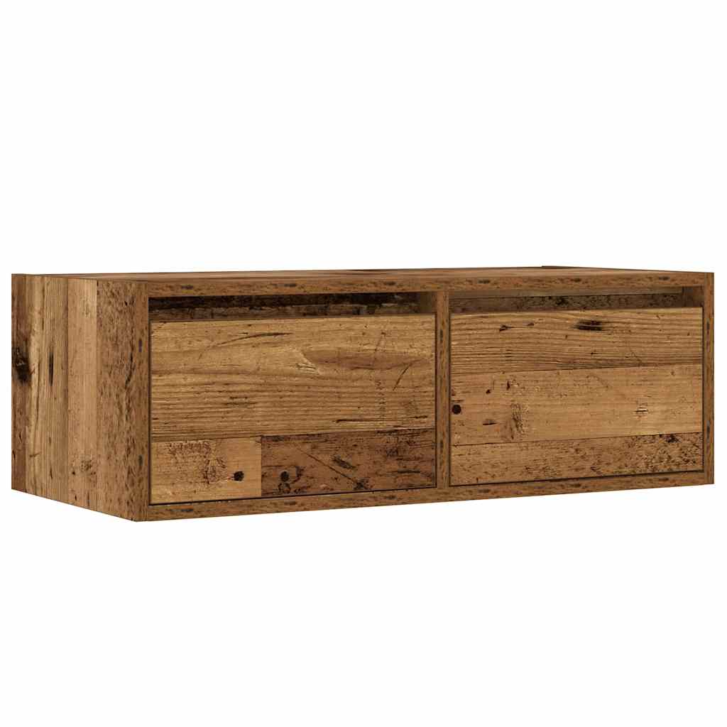 Móvel de TV com luzes LED 75x35,5x25 cm madeira velha
