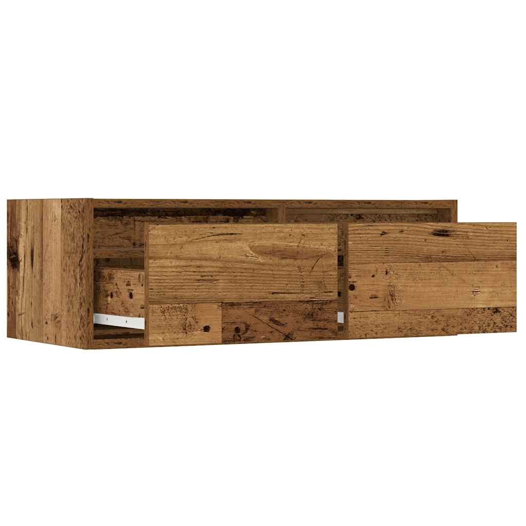 Móvel de TV com luzes LED 75x35,5x25 cm madeira velha