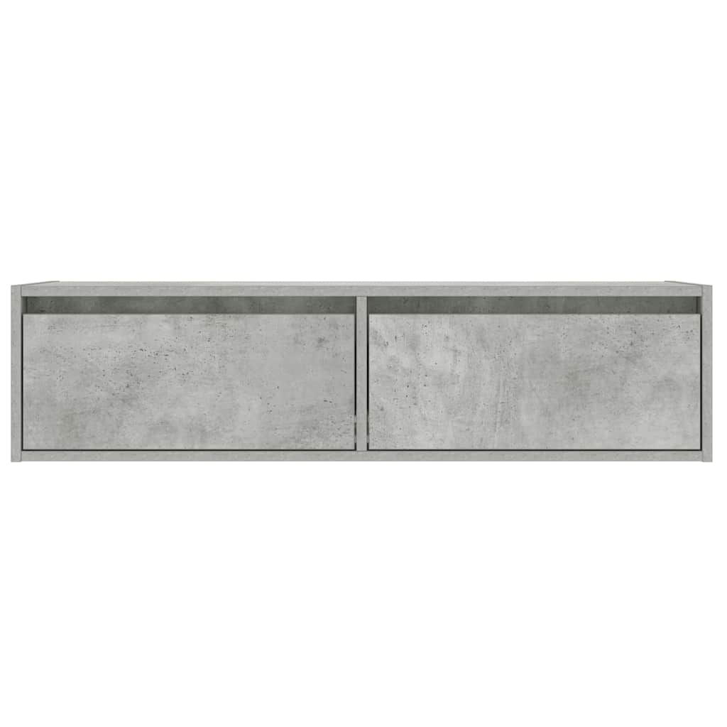 Móvel de TV com luzes LED 100X35,5x25 cm cinzento cimento