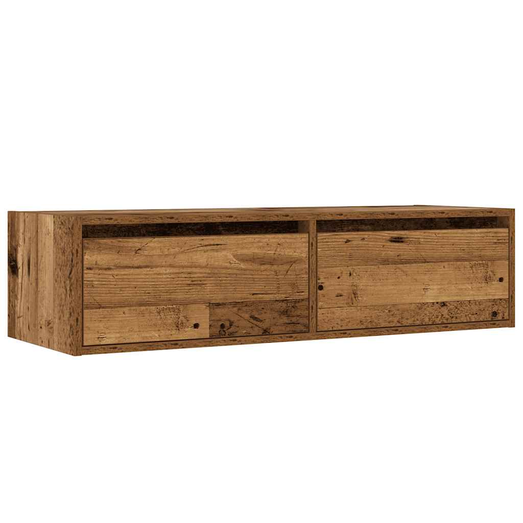 Móvel de TV com luzes LED 100X35,5x25 cm madeira velha