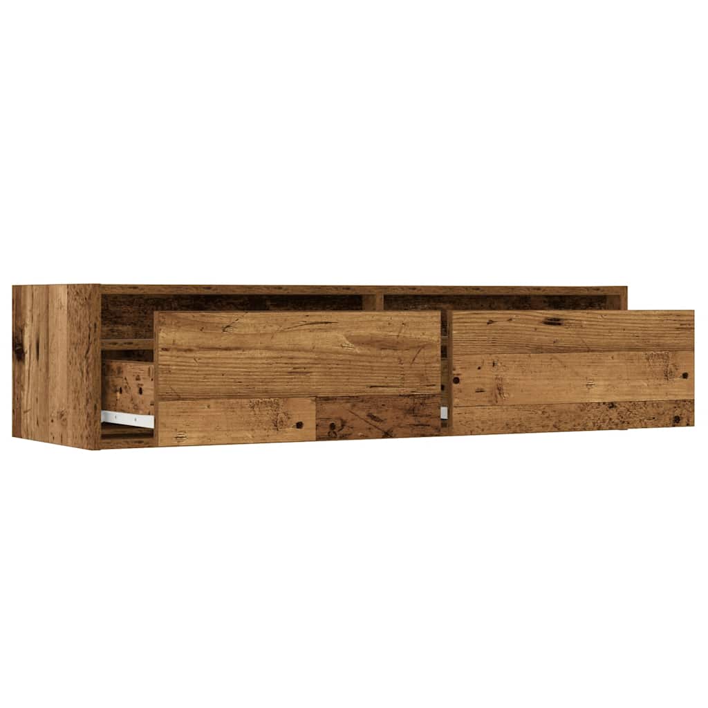 Móvel de TV com luzes LED 100X35,5x25 cm madeira velha