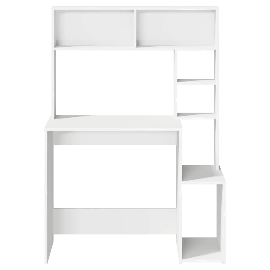 Secretária c/ prateleiras 100x45x140cm derivados madeira branco