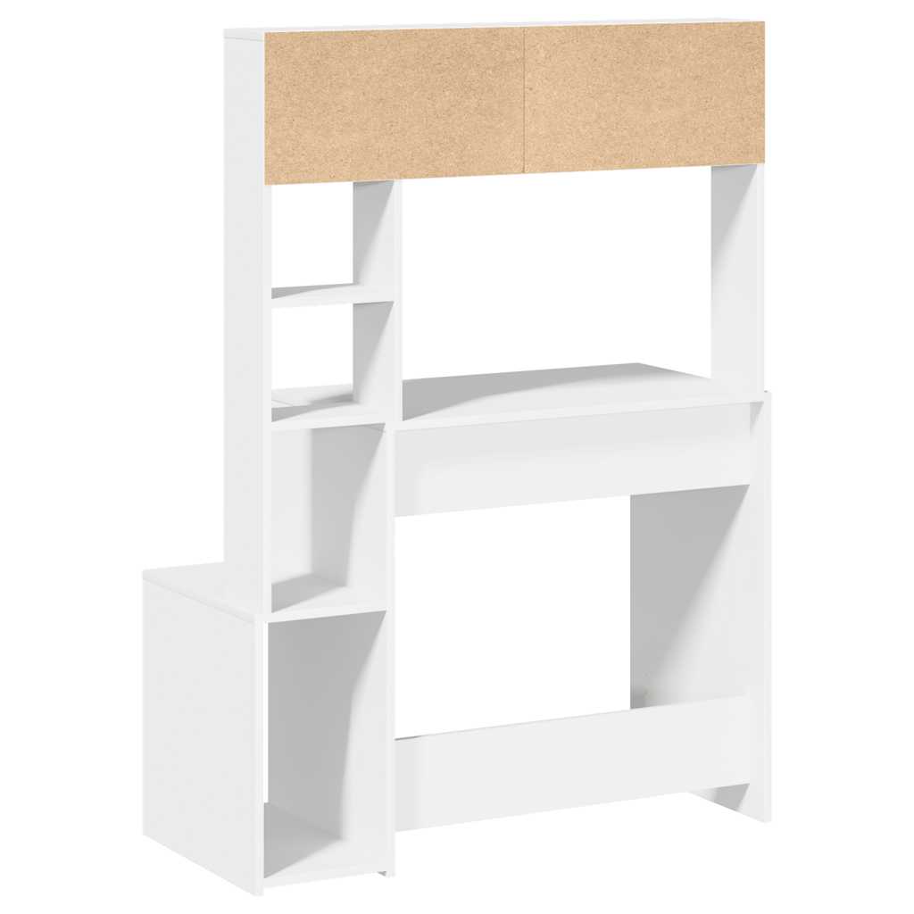 Secretária c/ prateleiras 100x45x140cm derivados madeira branco