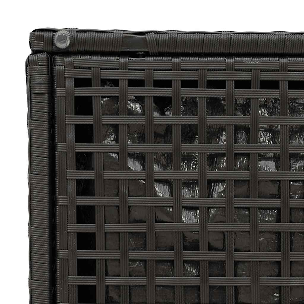 Bancos de jardim com almofadas 2 unid 40x40x43 cm vime PE preto