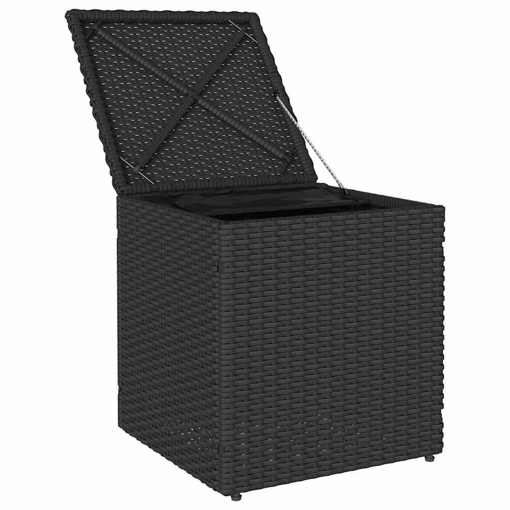 Bancos de jardim com almofadas 2 unid 40x40x43 cm vime PE preto