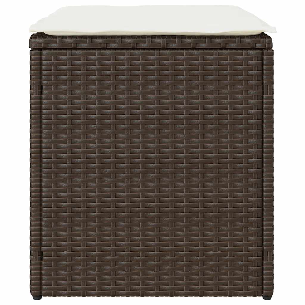 Bancos jardim com almofadas 2 unid 40x40x43 cm vime PE castanho