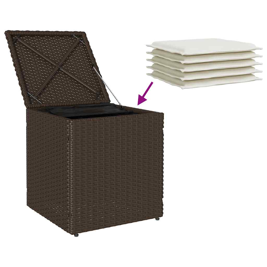 Bancos jardim com almofadas 2 unid 40x40x43 cm vime PE castanho