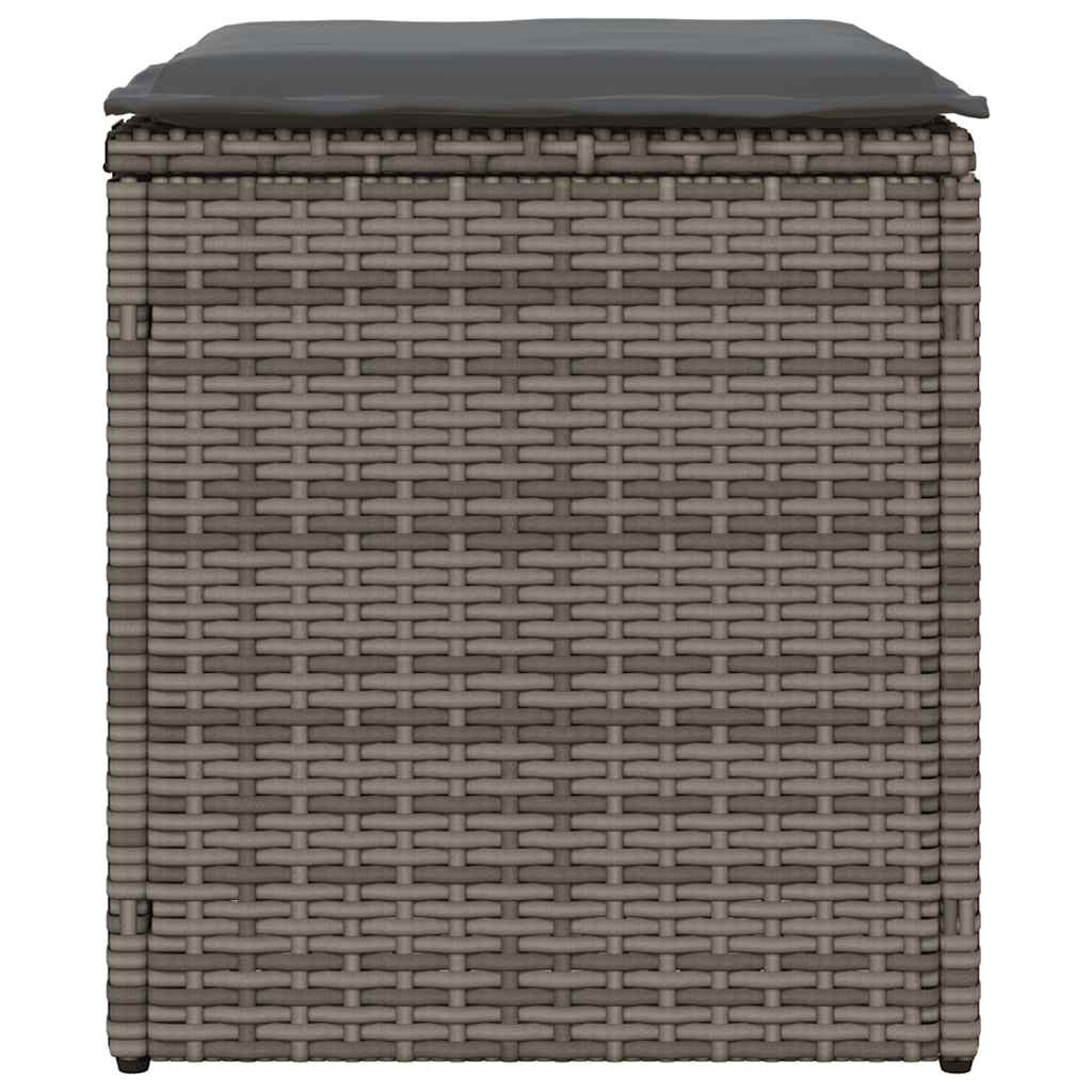 Bancos jardim com almofadas 2 unid 40x40x43 cm vime PE cinzento