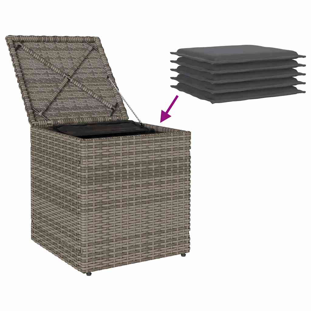Bancos jardim com almofadas 2 unid 40x40x43 cm vime PE cinzento
