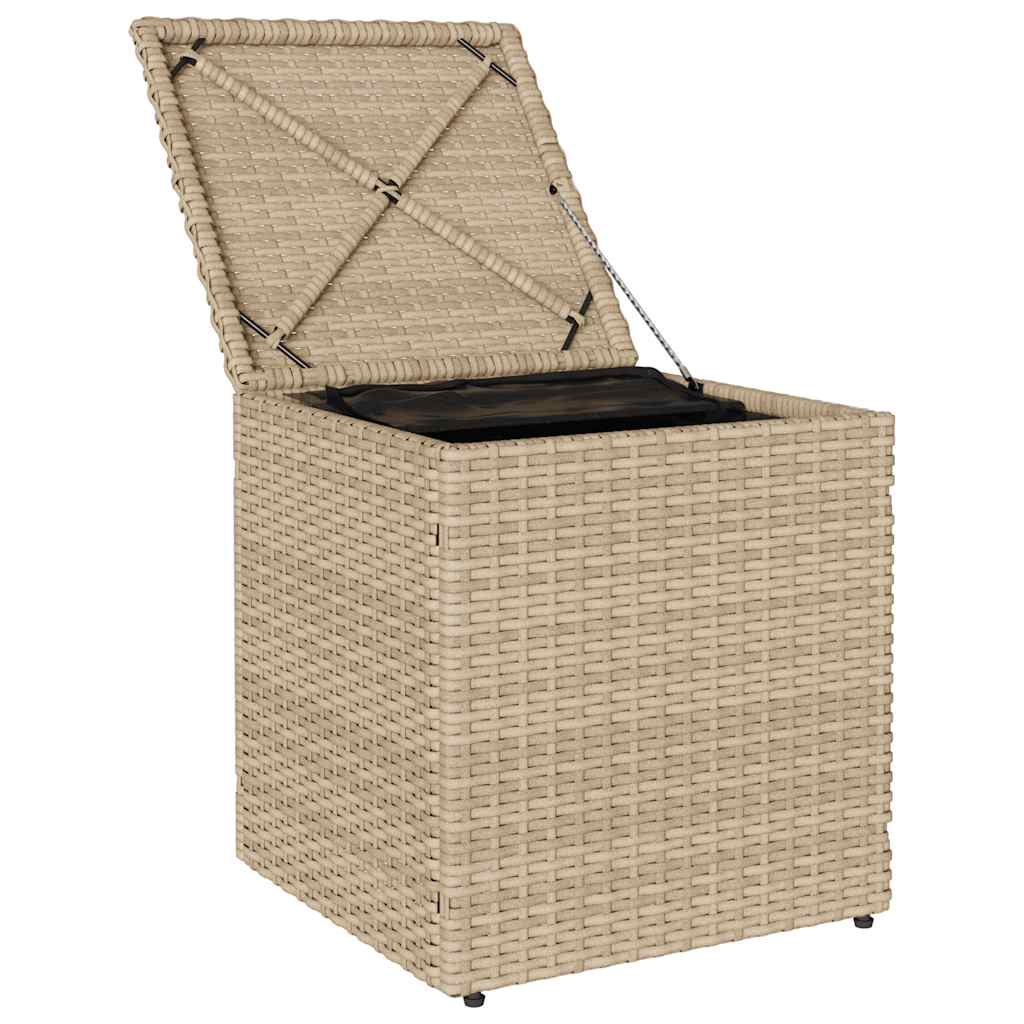 Bancos de jardim com almofadas 2 unid 40x40x43 cm vime PE bege