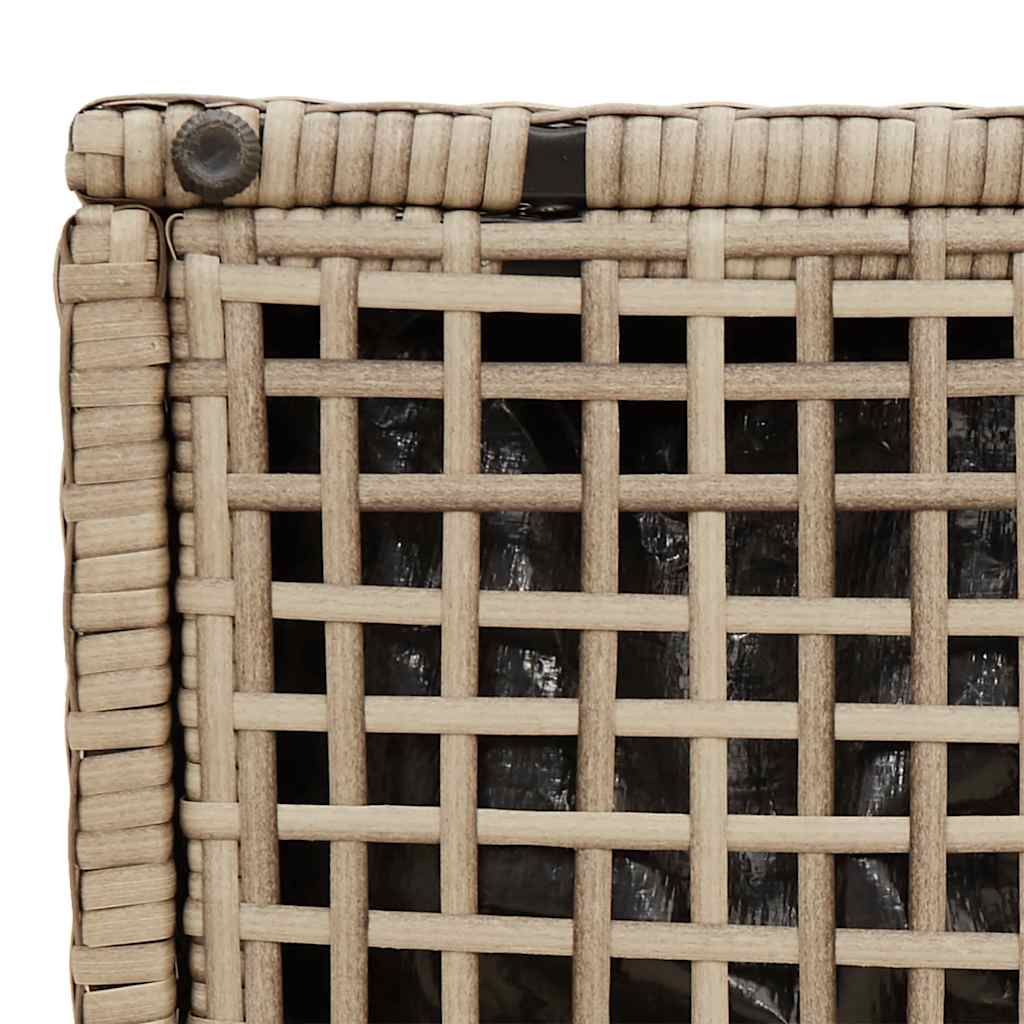 Bancos de jardim com almofadas 2 unid 40x40x43 cm vime PE bege