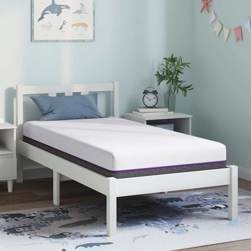 Colchão Branco e Cinza 80 x 160 cm Espuma de Memória