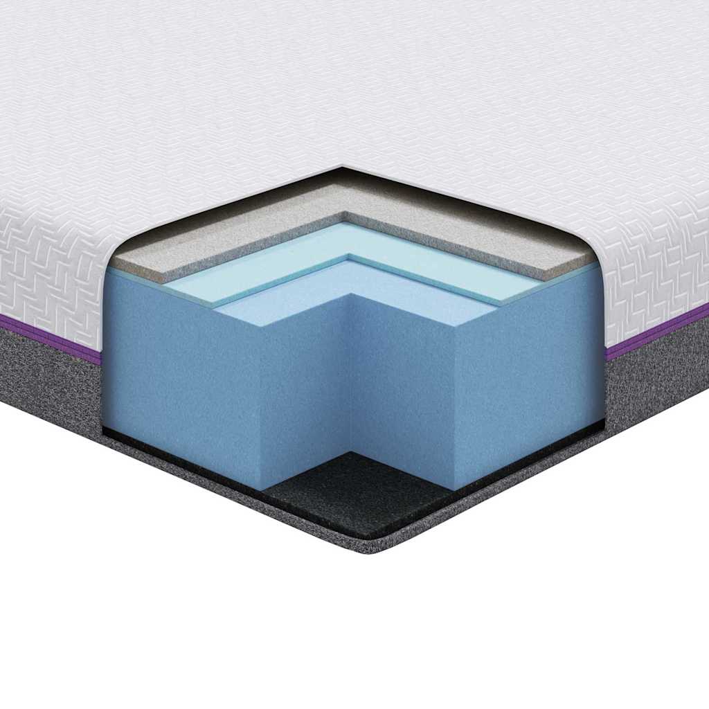 Colchão Branco e Cinza 120 x 200 cm Espuma de Memória