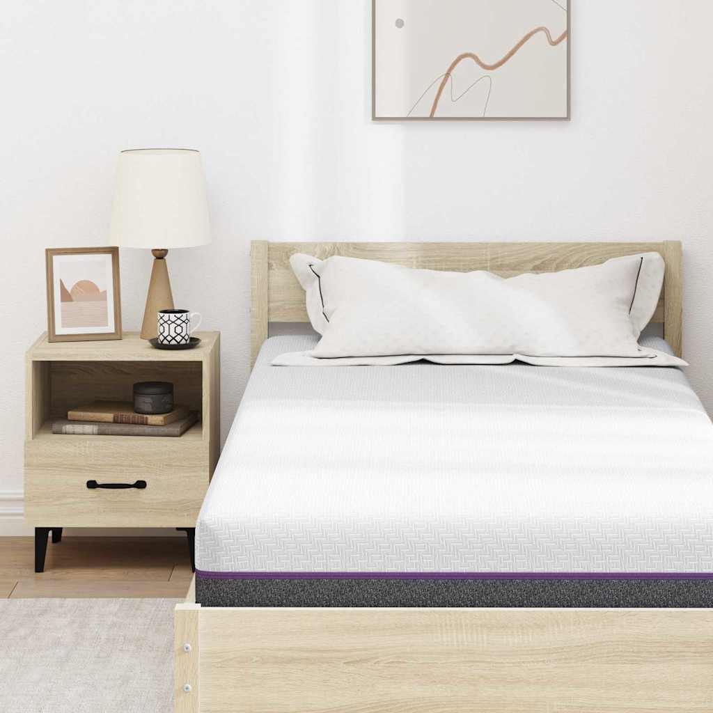 Colchão Branco e Cinza 120 x 200 cm Espuma de Memória
