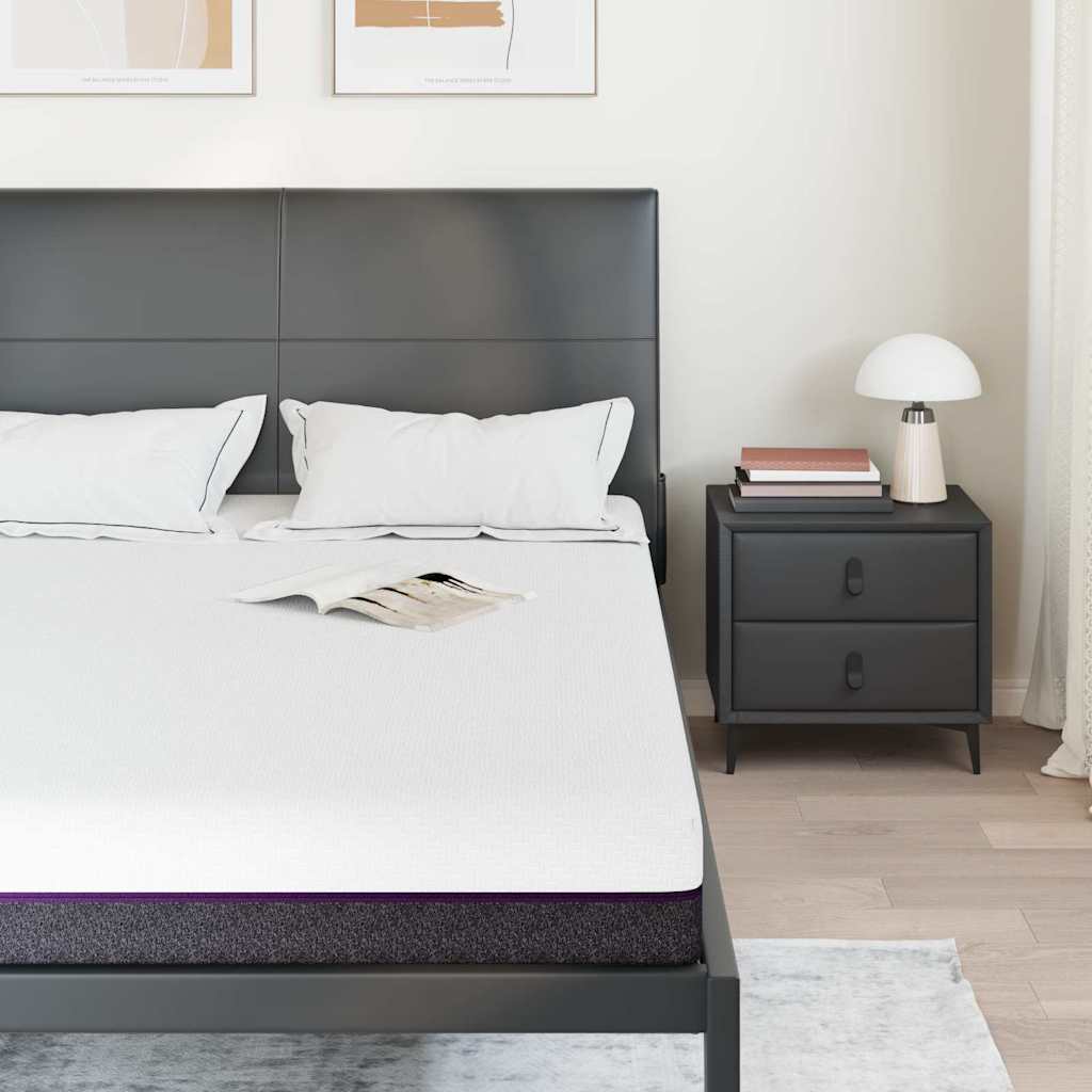 Colchão Branco e Cinza 140 x 190 cm Espuma de Memória
