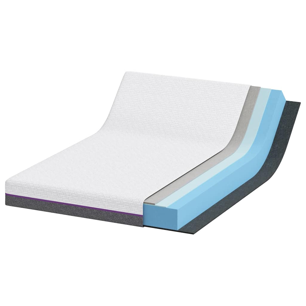 Colchão Branco e Cinza 140 x 190 cm Espuma de Memória