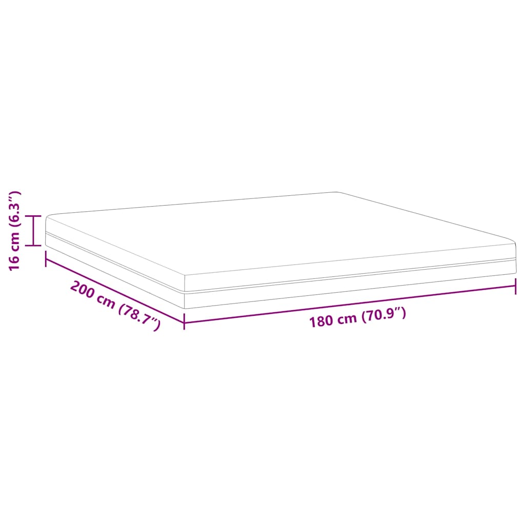 Colchão Branco e Cinza 180 x 200 cm Espuma de Memória