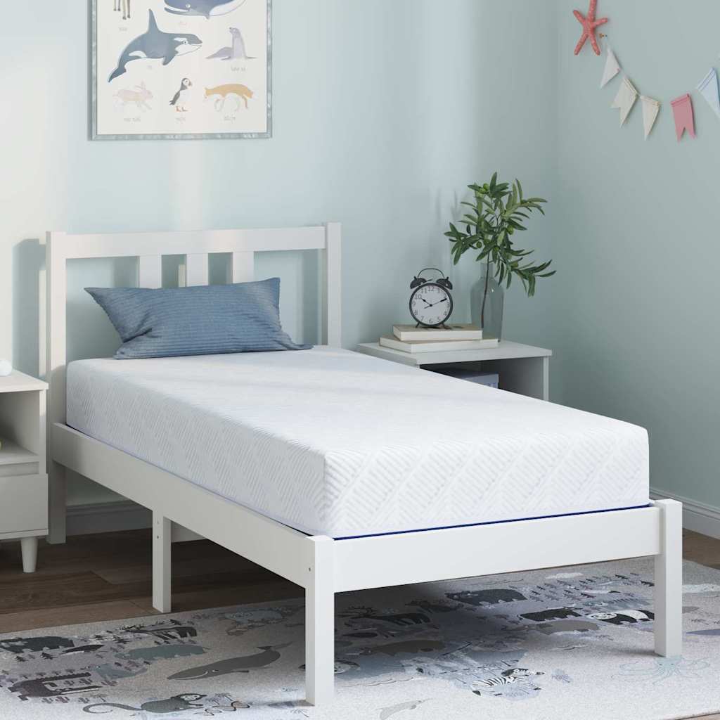 Colchão Branco e Azul 80 x 160 cm Espuma de Memória de Gel