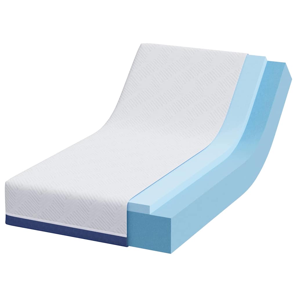 Colchão Branco e Azul 80 x 160 cm Espuma de Memória de Gel