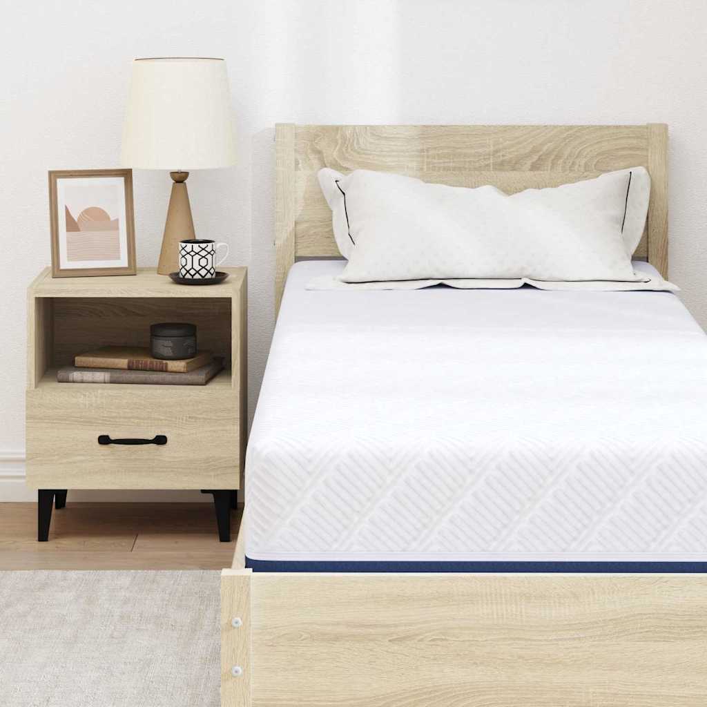 Colchão Branco e Azul 80 x 200 cm Espuma de Memória de Gel