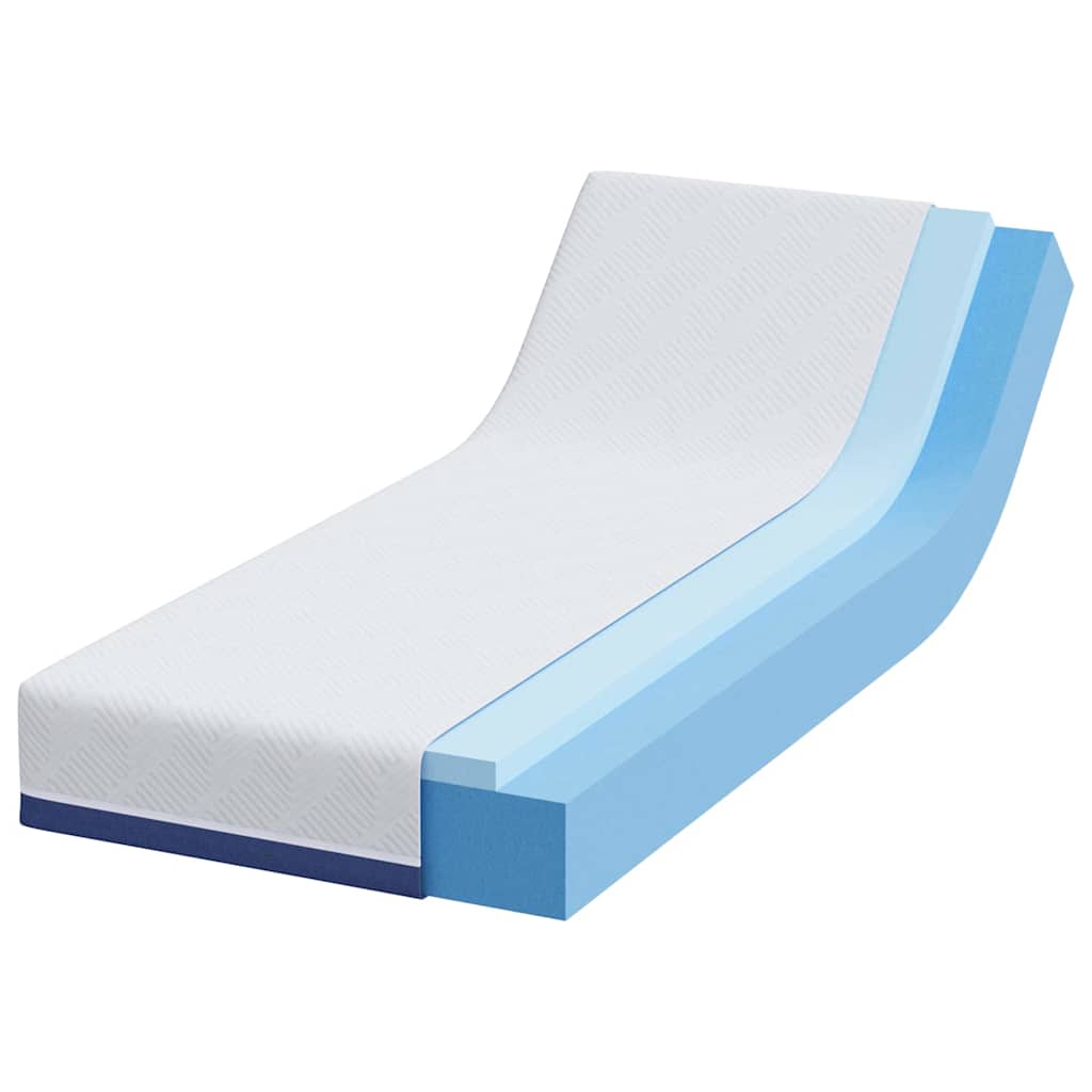 Colchão Branco e Azul 80 x 200 cm Espuma de Memória de Gel