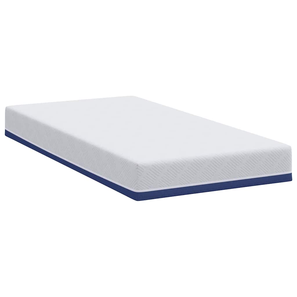 Colchão Branco e Azul 100 x 200 cm Espuma de Memória de Gel