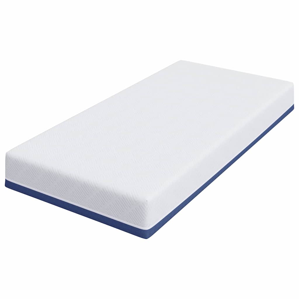 Colchão Branco e Azul 120 x 200 cm Espuma de Memória de Gel