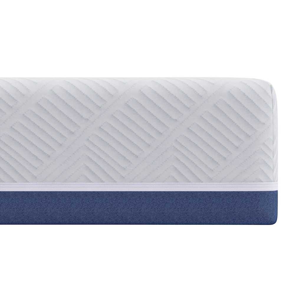 Colchão Branco e Azul 140 x 190 cm Espuma de Memória de Gel