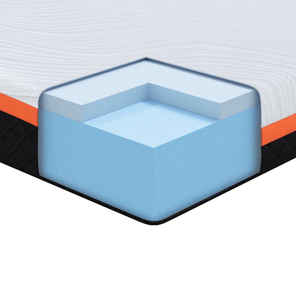 Colchão Branco e Cinza 80 x 200 cm Espuma de Memória de Gel