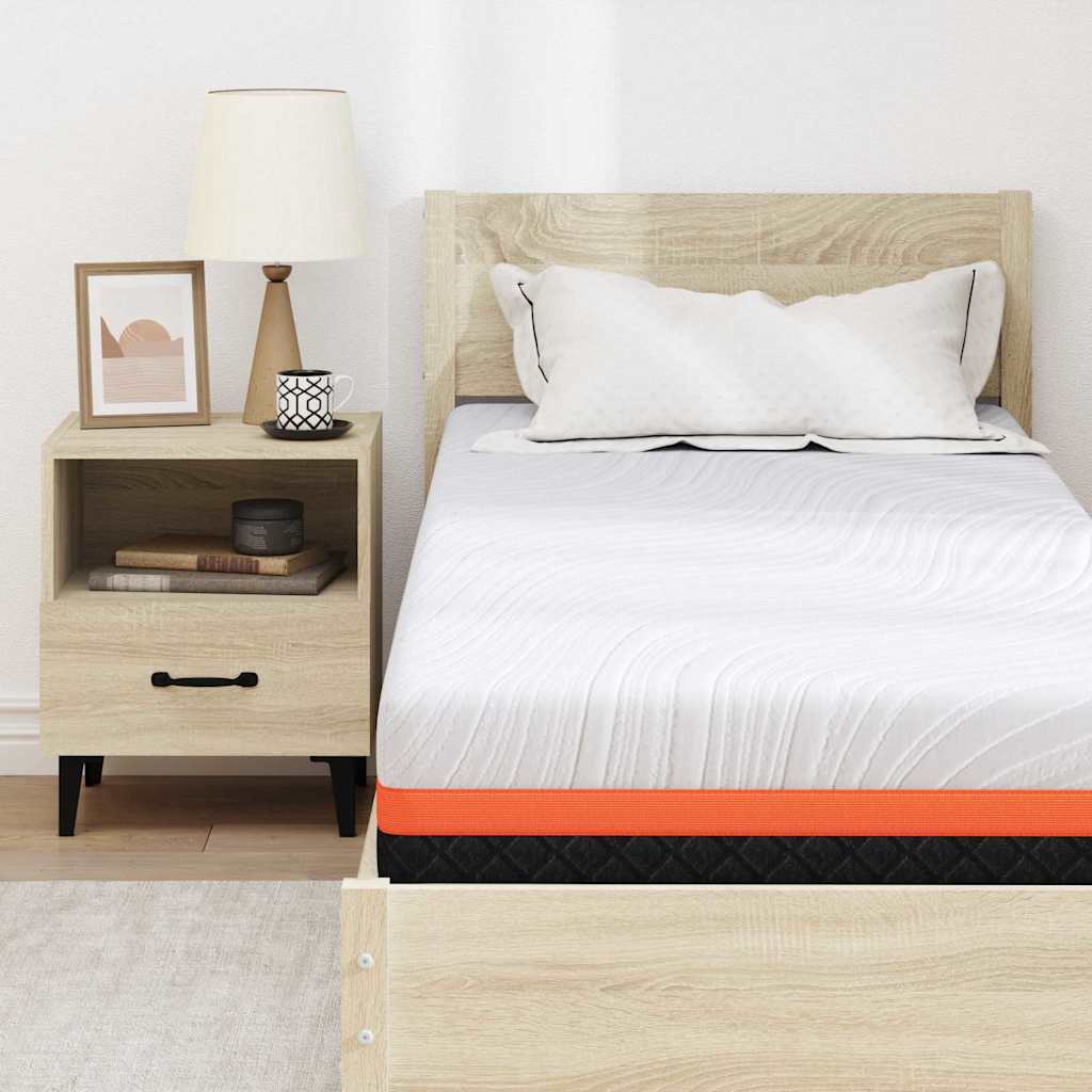Colchão Branco e Cinza 80 x 200 cm Espuma de Memória de Gel
