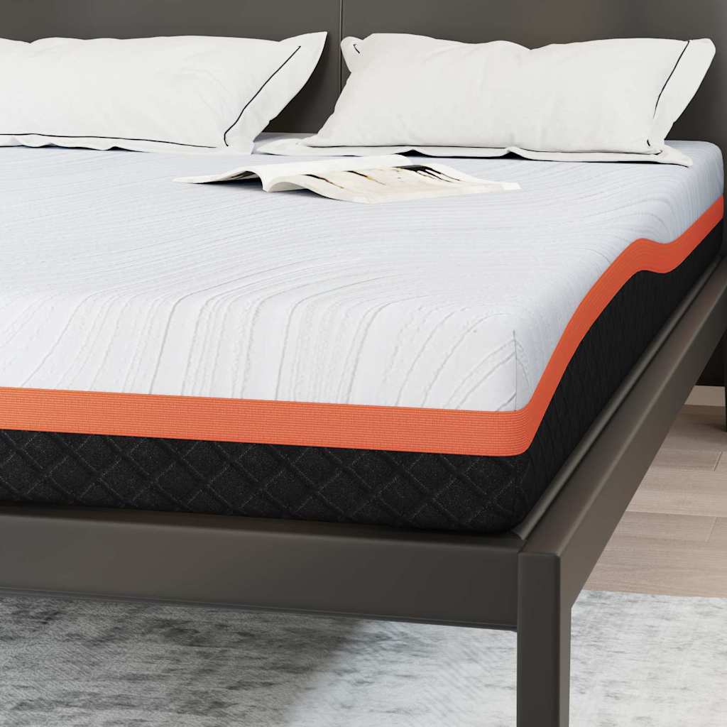Colchão Branco e Cinza 140 x 190 cm Espuma de Memória de Gel