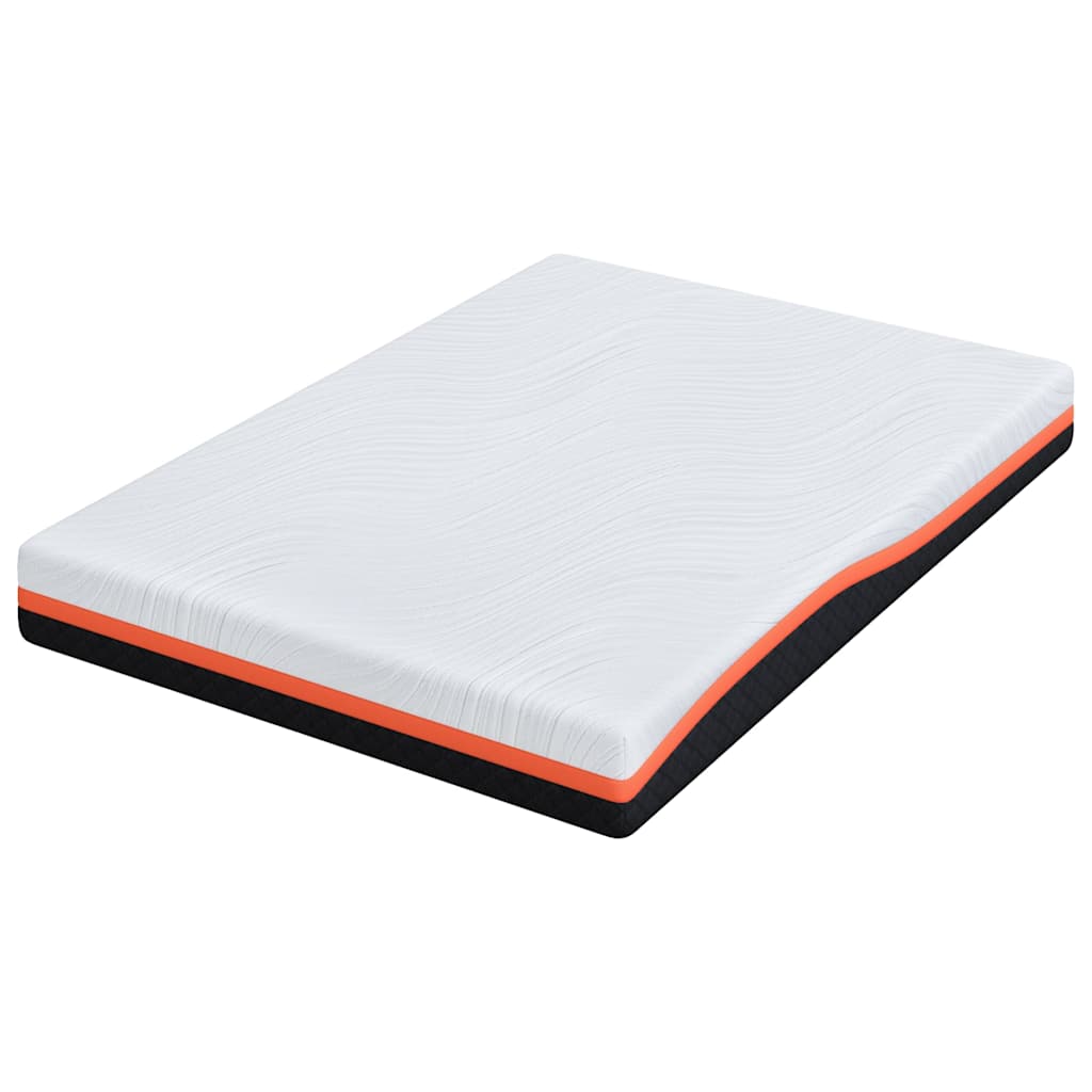 Colchão Branco e Cinza 140 x 190 cm Espuma de Memória de Gel