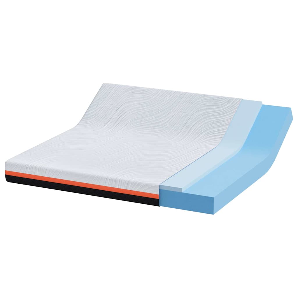 Colchão Branco e Cinza 200 x 200 cm Espuma de Memória de Gel