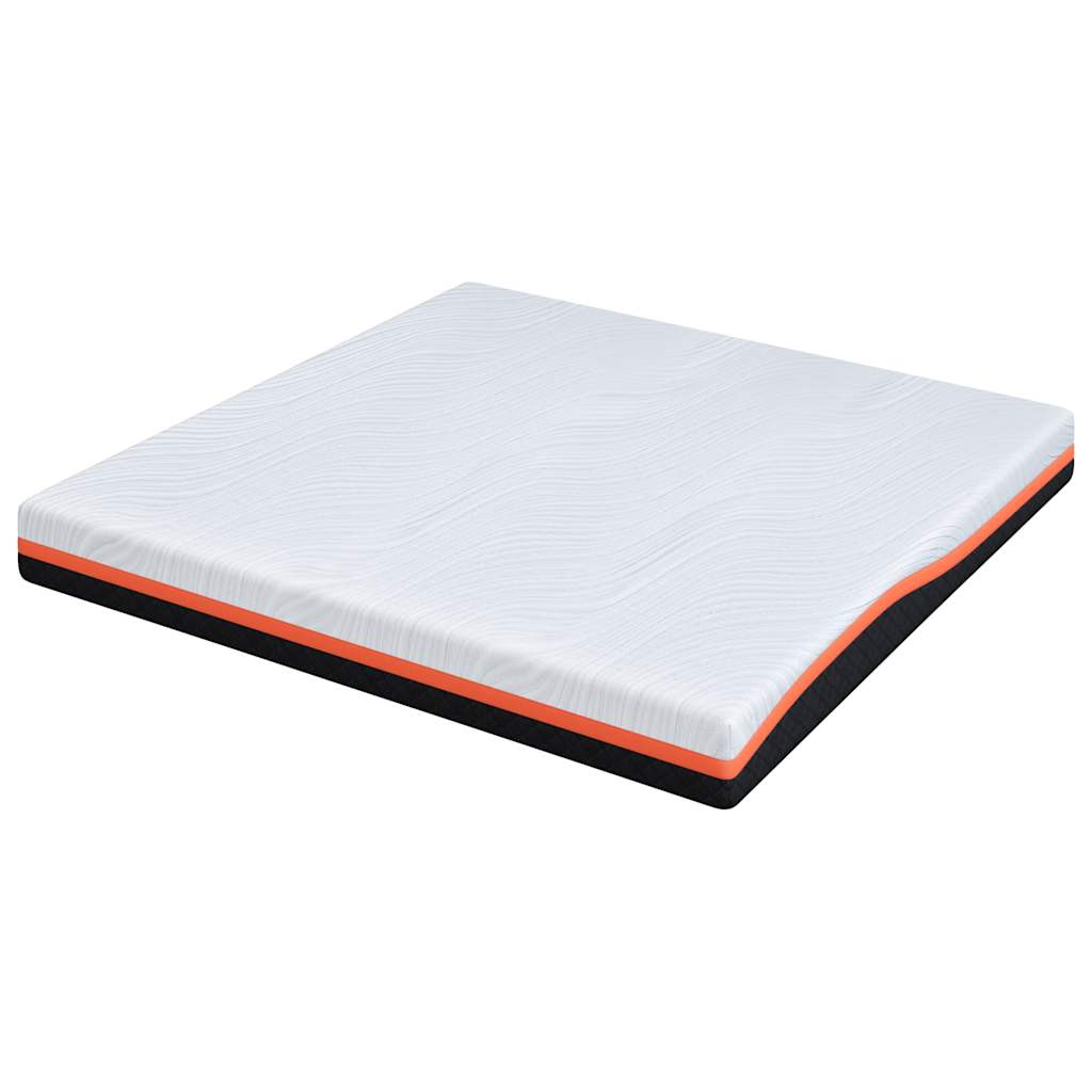 Colchão Branco e Cinza 200 x 200 cm Espuma de Memória de Gel