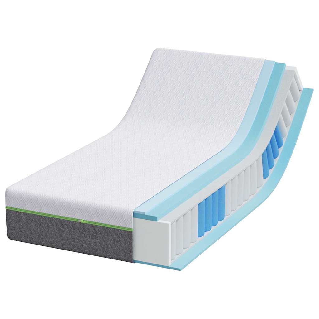 Colchão Branco e Cinza 80 x 160 cm Mola Pocket