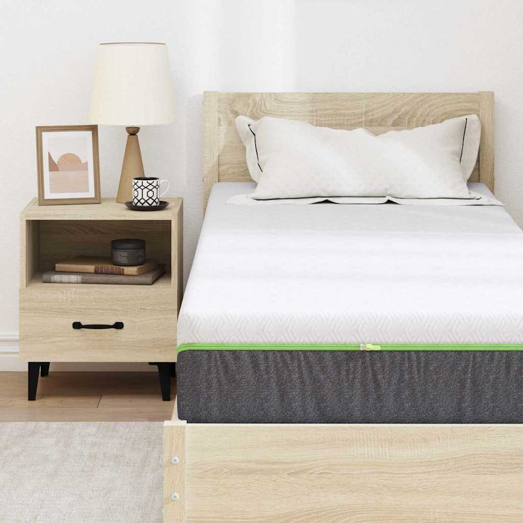 Colchão Branco e Cinza 70 x 200 cm Mola Pocket