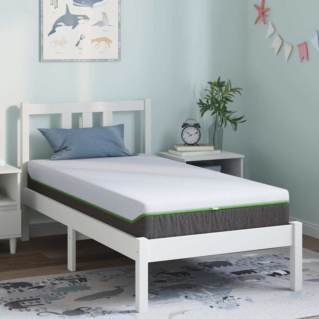 Colchão Branco e Cinza 80 x 160 cm Mola Pocket