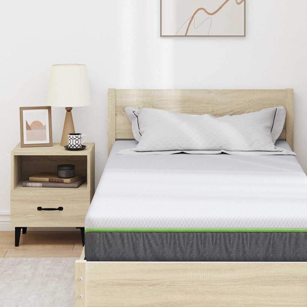 Colchão Branco e Cinza 120 x 200 cm Mola Pocket