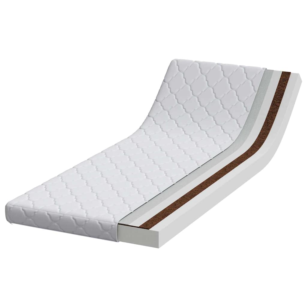 Colchão com Camada de Coco Branco 200 x 80 cm Espuma PU