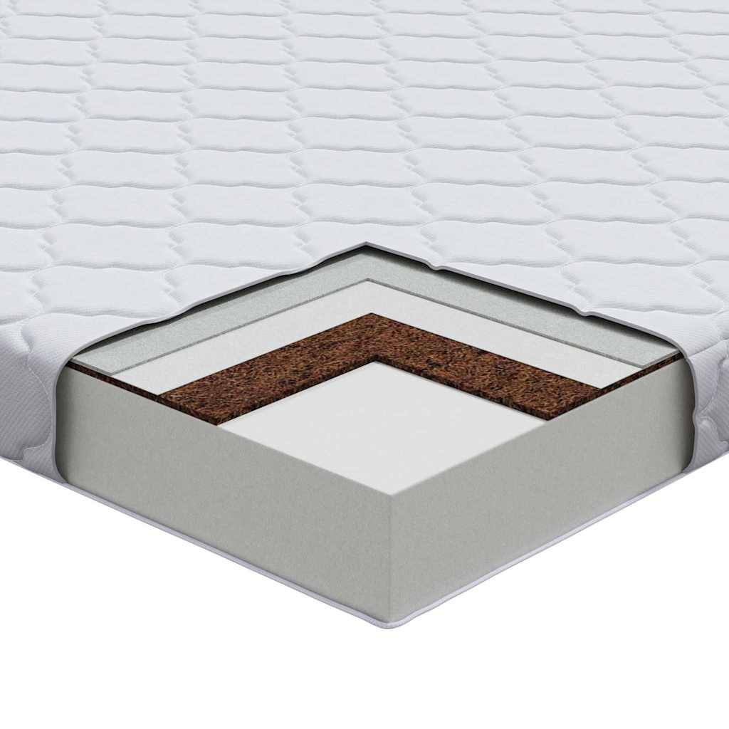 Colchão com Camada de Coco Branco 200 x 100 cm Espuma PU