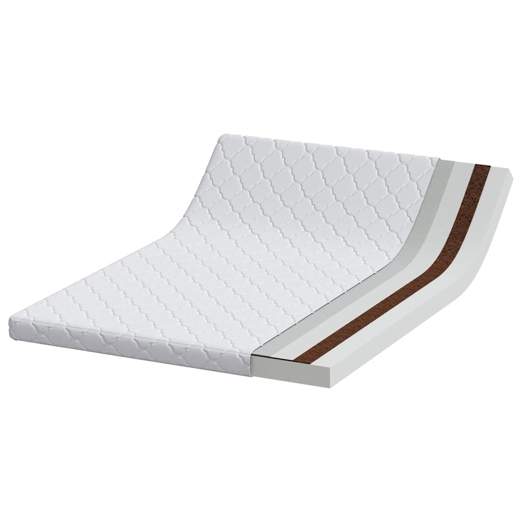 Colchão com Camada de Coco Branco 200 x 140 cm Espuma PU