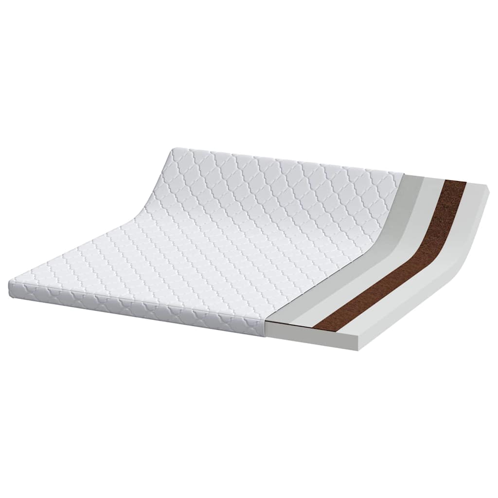 Colchão com Camada de Coco Branco 200 x 200 cm Espuma PU